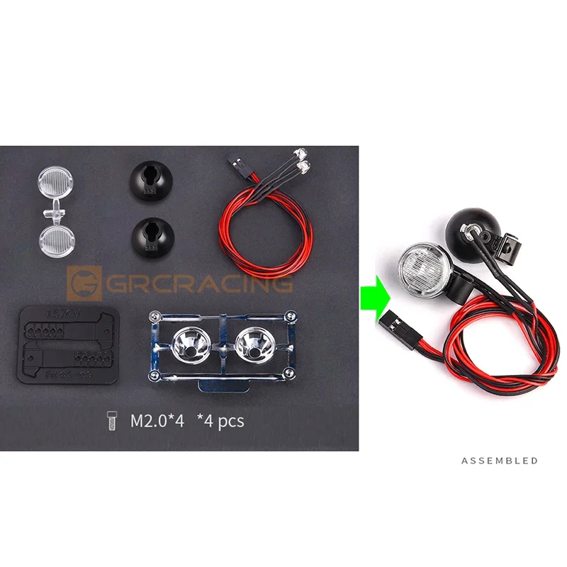 CGRC 1 Set LED-Scheinwerfer für 1/10 RC Crawler Car Traxxas TRX4 Defender Bronco TRX6 G63 AXIAL SCX10 RC4WD D90 Teile