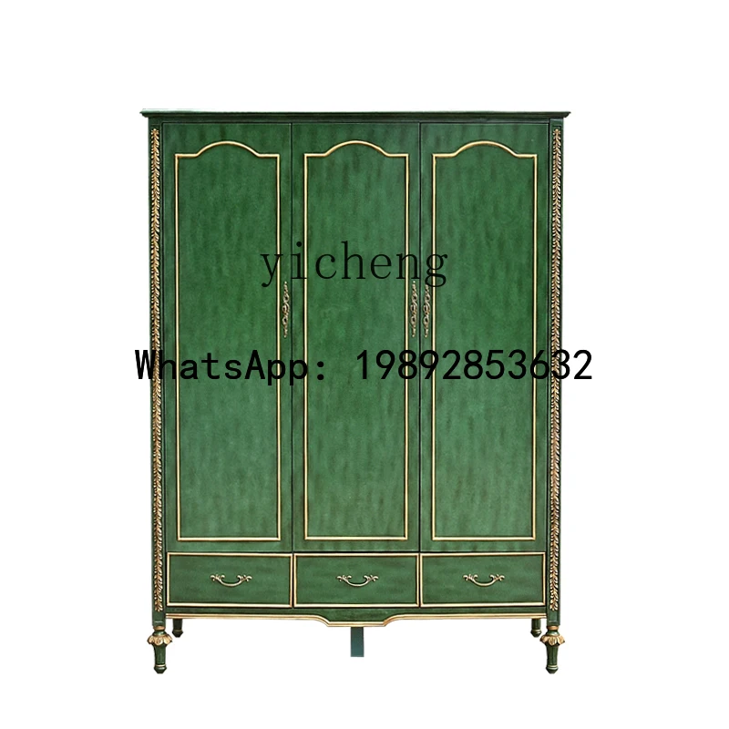 

TT съемный окрашенный бытовой шкаф для небольшой квартиры, европейский ретро-зеленый шкаф для хранения вещей