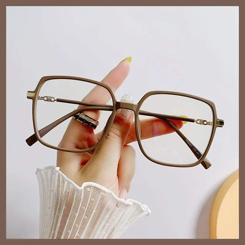 New Anti Blue Light Eyeglass Frame Fashionable Large Box Large Face Slimming Effect Street Photo Flat Light Mirror For Women