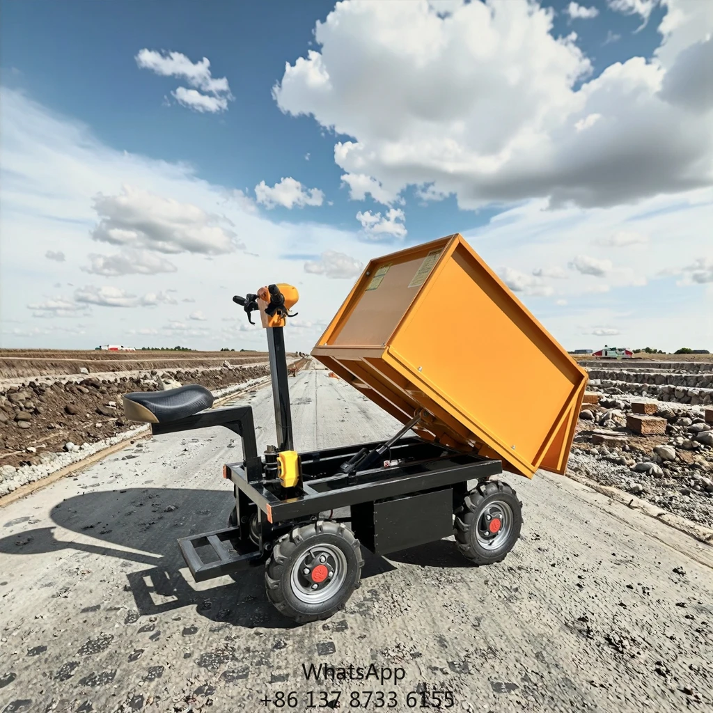 

New Electric Four-Wheel Dump Truck With 600kg Carrying Capacity For Construction Sites And Farms Motor As Core Component