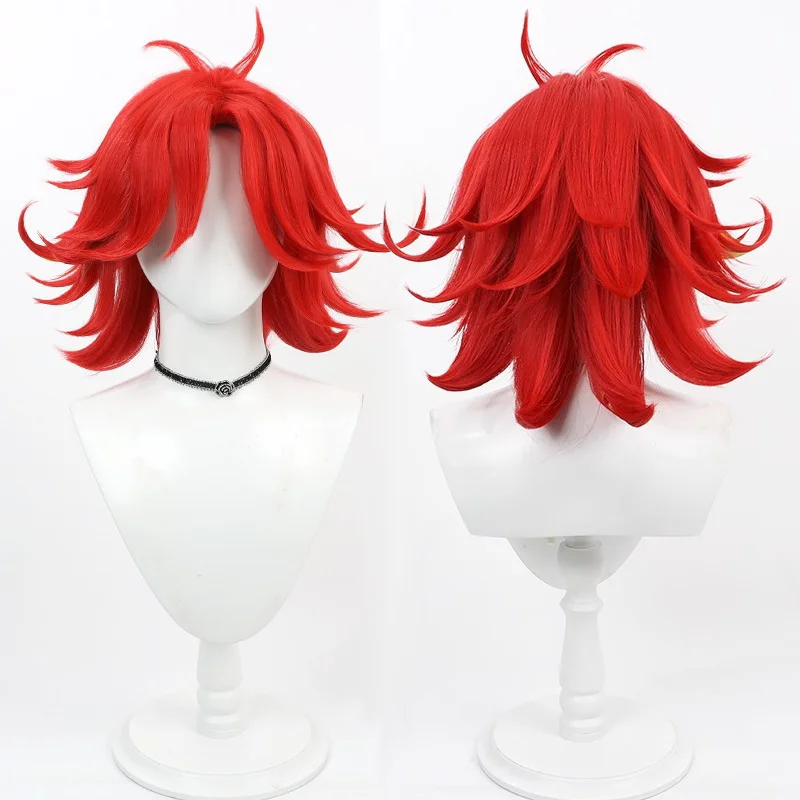 

Anime Niffty Cosplay Costume Wig Adult Women Red Yellow Short Hair Heat Resistant Synthetic Wigs Accessory Halloween Party Props