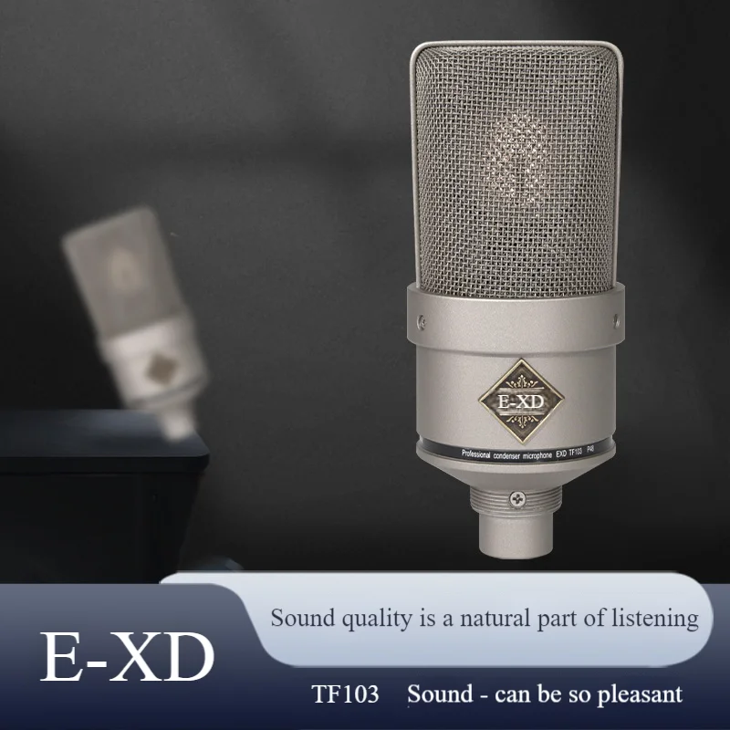 EXD-TF103 Studio Condenser Mic 34mm Gold Diaphragm Cardioid  48V Phantom Power for Podcast/Vocal/Instruments Low Noise High SPL