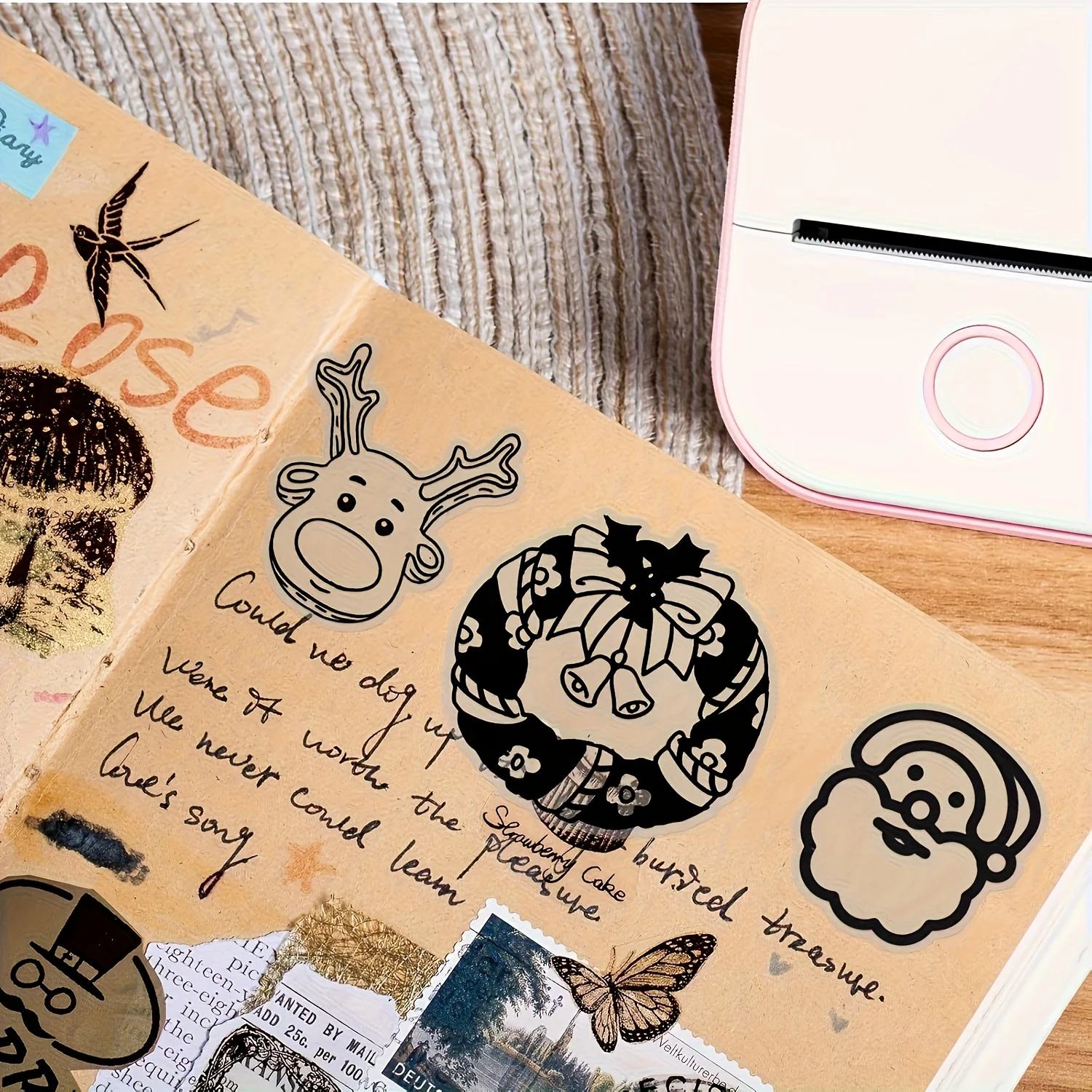 Thermal Printer Paper Self-Adhesive Transparent Stickers for T02 M02X Printers Receipts Photos Lists Notes Office Home Craft Use