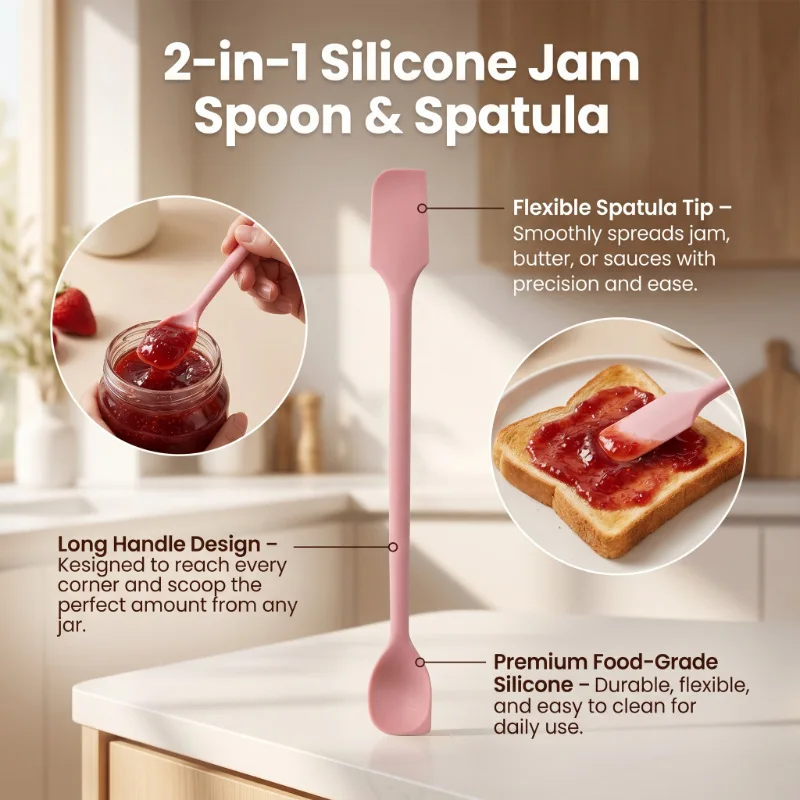 1Pcs Silicone Spatula Set Double-Headed Scraper Cakes Jam Cream Deep Bottle Mini Spatula Lengthened Small Tip Spa Makeup Tools