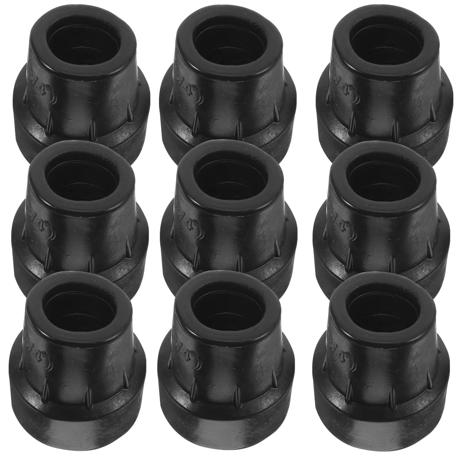 

10Pcs Premium Wear-Resistant Rubber Cane Tips Non-Slip Walking Stick Crutch Bottom Caps Universal Stability Grip