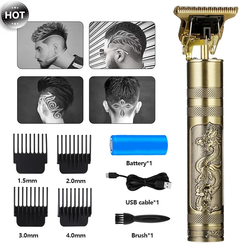 2021 USB T9 Hair Clipper Professional Electric Trimmer Beard Shaver 0mm - Men Hair Cutting Machine