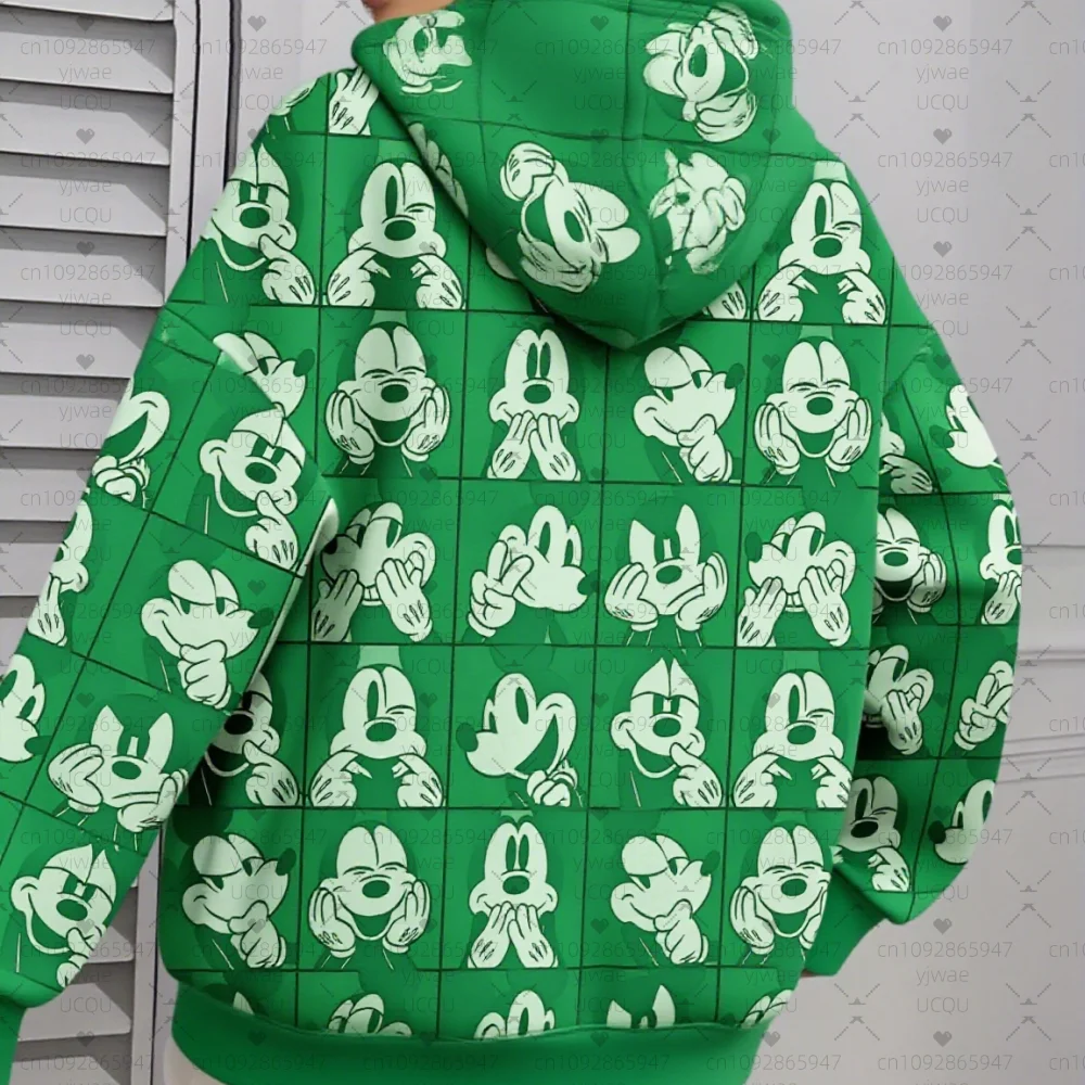 เสื้อฮู้ดมีฮู้ดลายมิกกี้เมาส์ 3 มิติ ไซส์ใหญ่สำหรับผู้หญิง ปี 2025 เหมาะสำหรับใส่กลางแจ้ง เข้าได้กับทุกชุด เสื้อผ้าผู้หญิงสำหรับสาวๆ