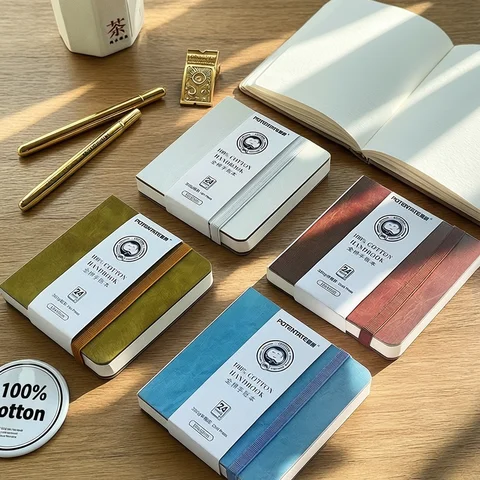 POTENTATE Watercolor 100% Cotton Paper Pad 24 Sheets10x10cm/9x14cm/13x19cm Artists Beginners Watercolor Sketchbook Drawing Paper