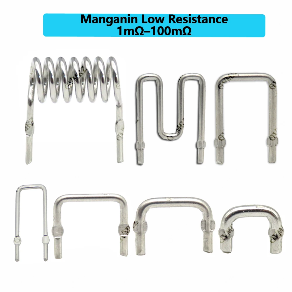 1.5x10MM/15MM/20MM Manganin Low Resistance Resistor Shunt Type 1mΩ–100mΩ Precision Electronic Component for DIY Circuits 2x10MM 
