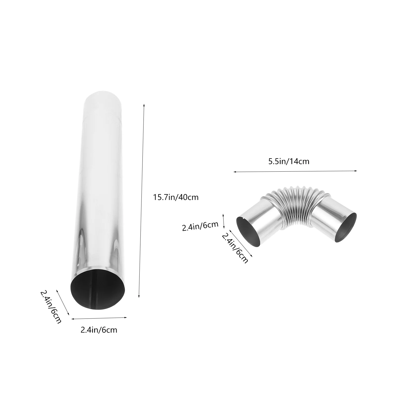 1Set الفولاذ المقاوم للصدأ تنفيس الدخان أنبوب مستقيم مع الكوع موصل لسخان المياه مدخنة المداخن كفاءة القضاء على الرائحة #3