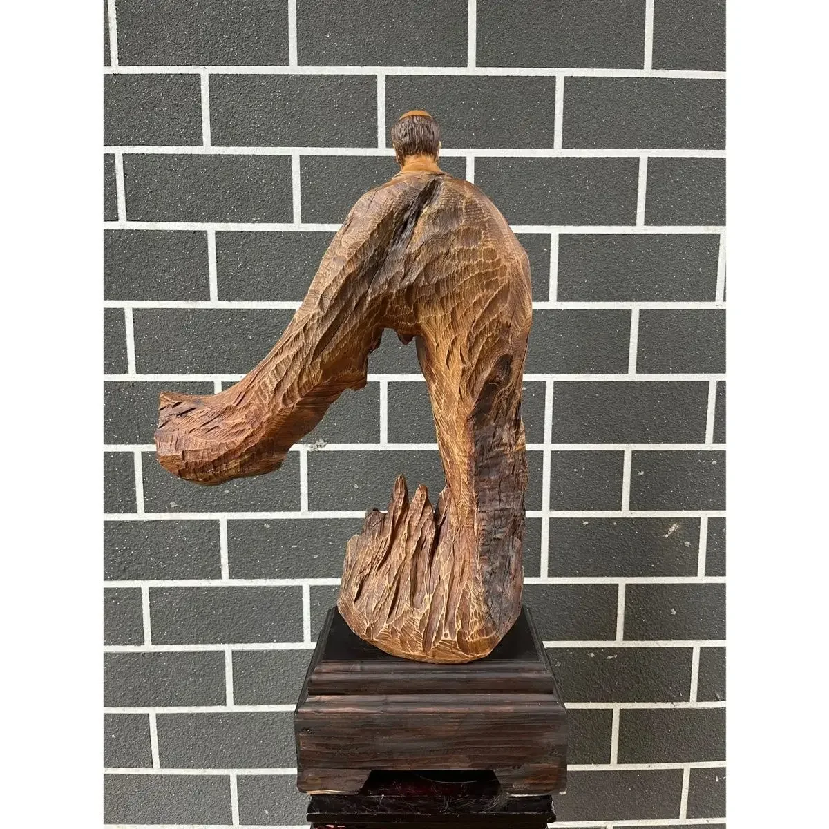 Camphor wood figure carving ornament home living room entrance decoration handicrafts