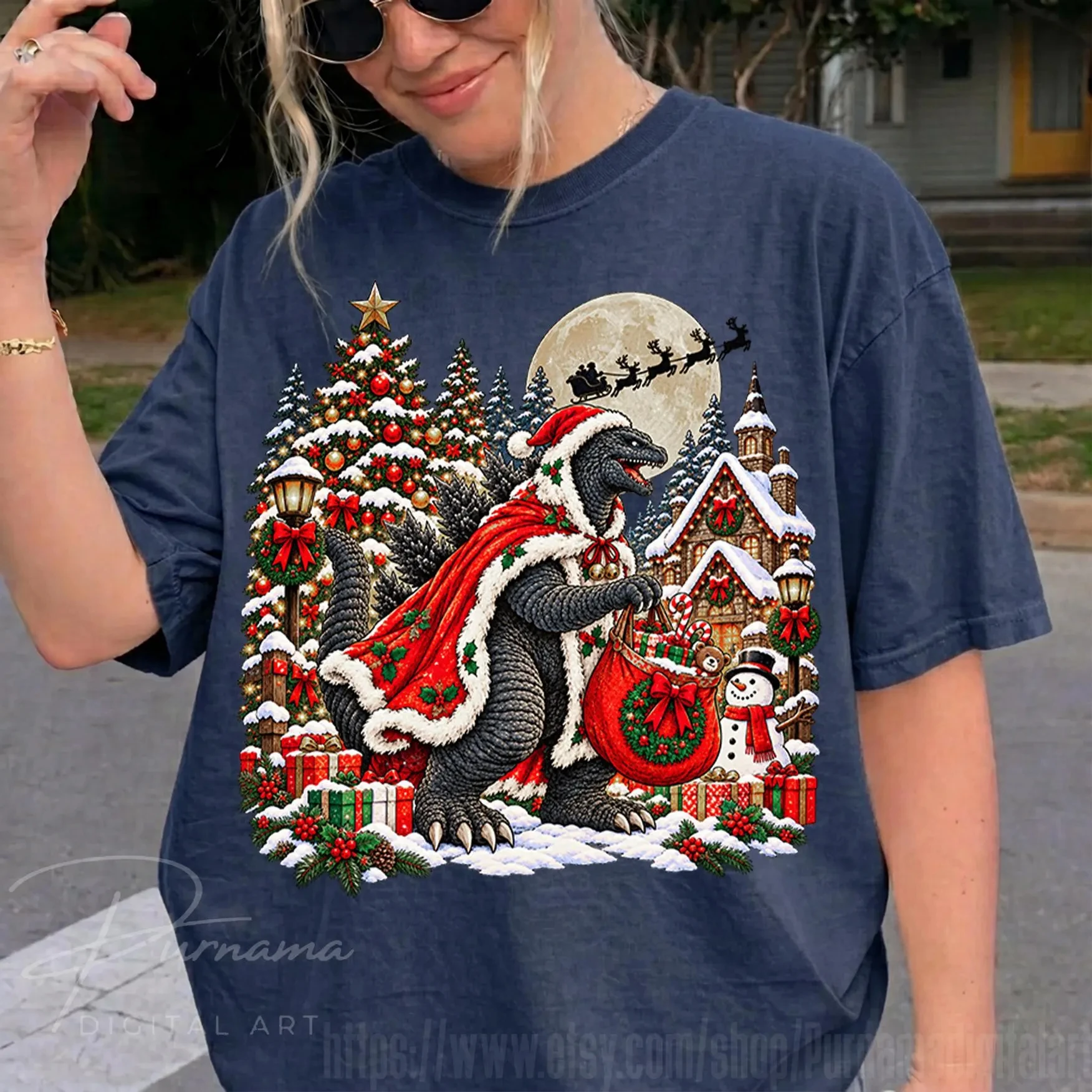 JP Movie Godzilla Vintage Print Cotton Short Sleeve T-Shirt Men Women Kids Family Clothes Summer Short-Sleeve Casual Tee Tops
