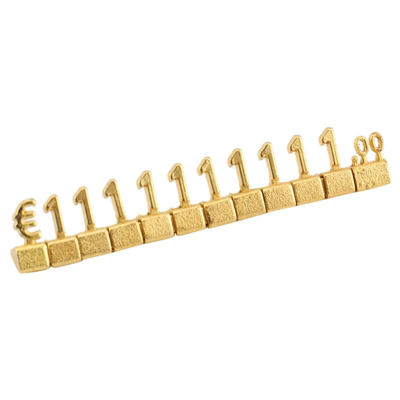 

100Sets 3D Metal Shelves Adjustable Price Square Kit For Shop Display Jewelry Watch Shop Office Display Price Label Gold-TCE