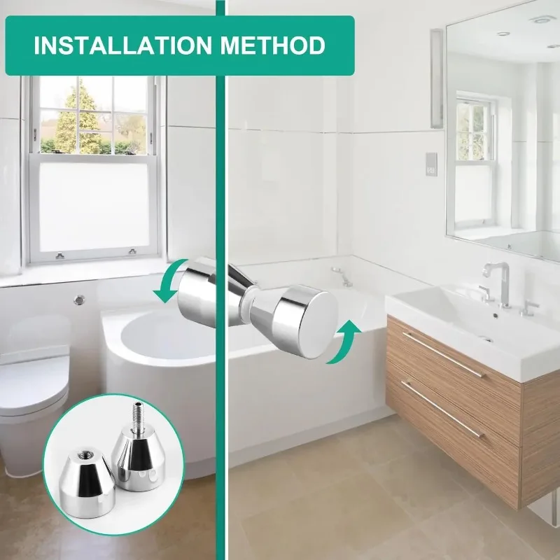 2 قطعة مقبض باب زجاجي للاستحمام، مقبض أبواب الدش المنزلق، أجهزة سحب جانب واحد لإكسسوارات الحمام #2