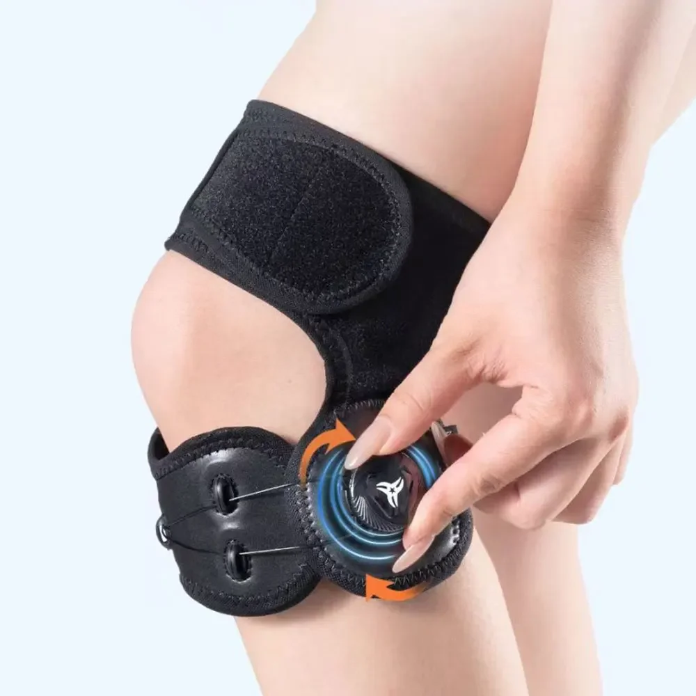 1PCS Adjustable Rotary Knob Knee Brace, Patellar Tendon Support with Removable Silicone Pad,Non-slip Knee Stabilizer for Fitness