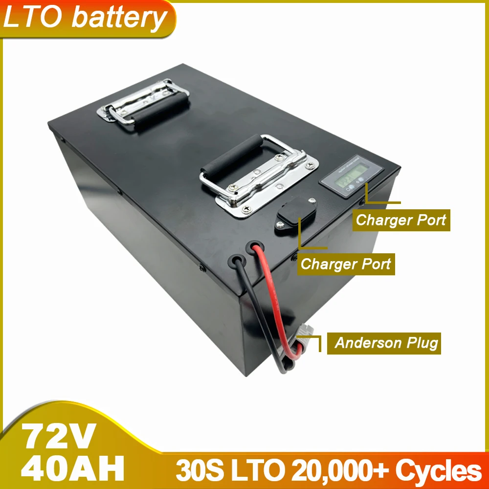 SEENRUY 72V 40AH LTO Built-in 50A 80A 100A BMS Safey Lithium Titanate Battery Perfect For Electric Scooter Tricycle Motorcycle