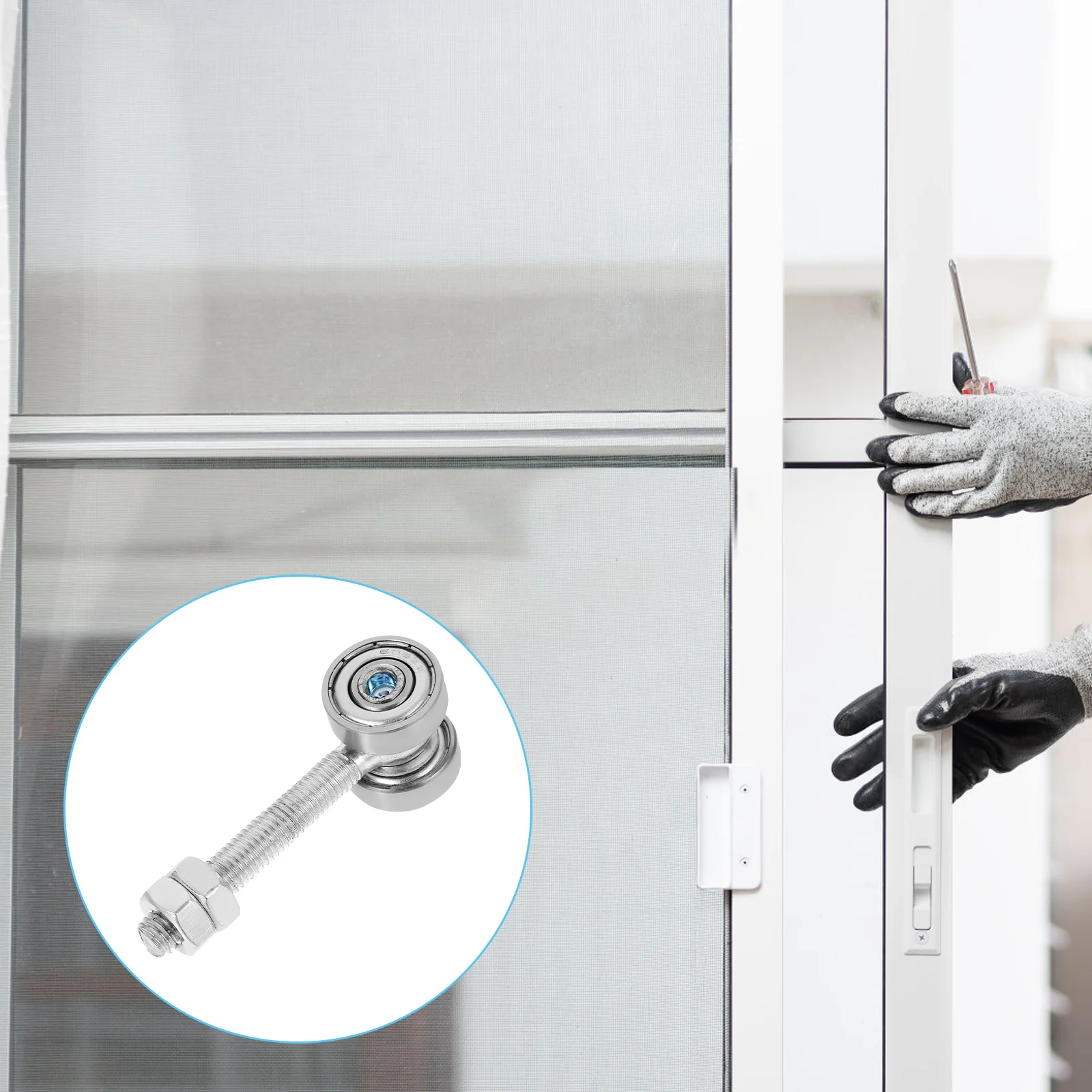 2 عربة الجمعية انزلاق الباب عجلة معلقة 50 كجم قدرة محامل مزدوجة خزانة بكرة نافذة الأسطوانة 8 مللي متر ثقب المسمار الثقيلة #5