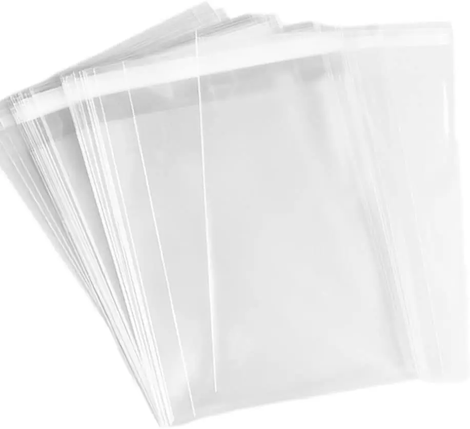 

200Pcs Clear Cellophane Bags 4-5/8'' x 5-3/4'' Resealable Sleeves for A2 Cards with Envelope