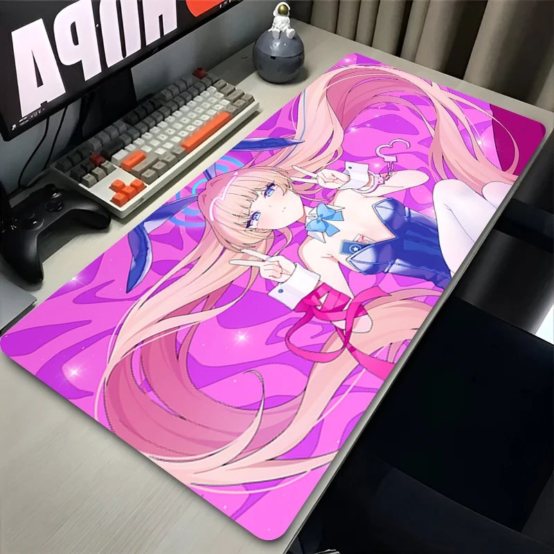 لوحة ماوس ألعاب الكمبيوتر ملحقات الكمبيوتر HD لوحة ماوس مطاطية غير قابلة للانزلاق حصيرة مكتبية للكمبيوتر المحمول الأزرق الأرشيف Asuma Toki Gamer لوحة المفاتيح #1