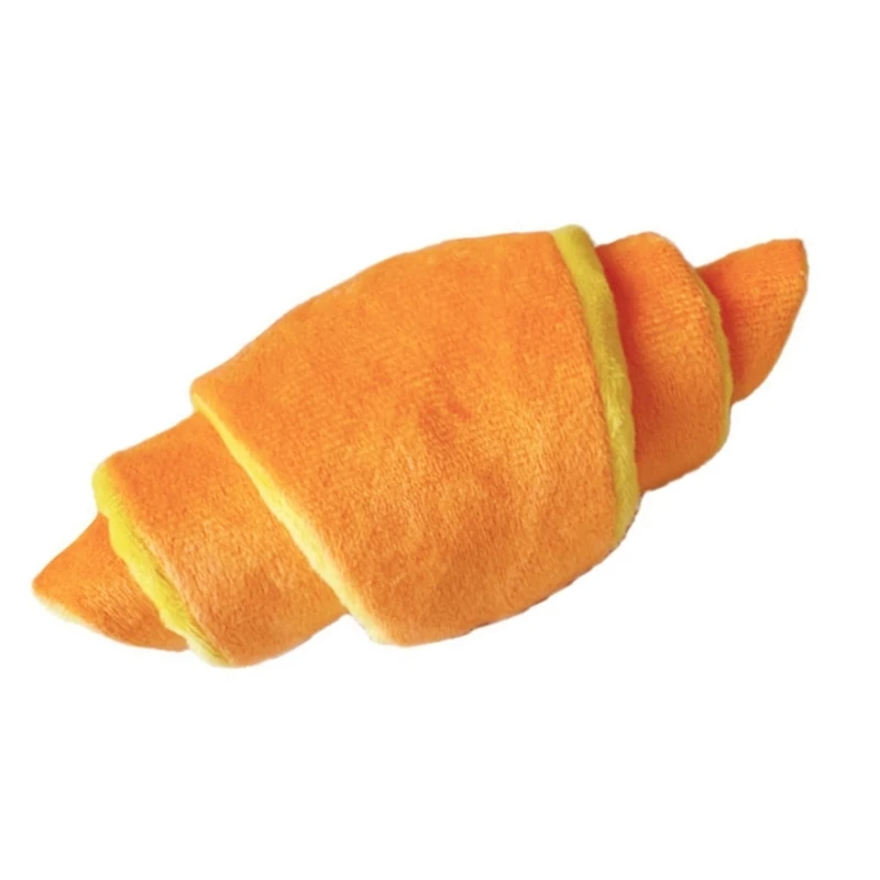 Anti-Langeweile-Plüsch-Quietschspielzeug, Croissant-Form, Plüschhund, Kauspielzeug, Reinigungsspielzeug für Hunde, Welpen – Detail 1