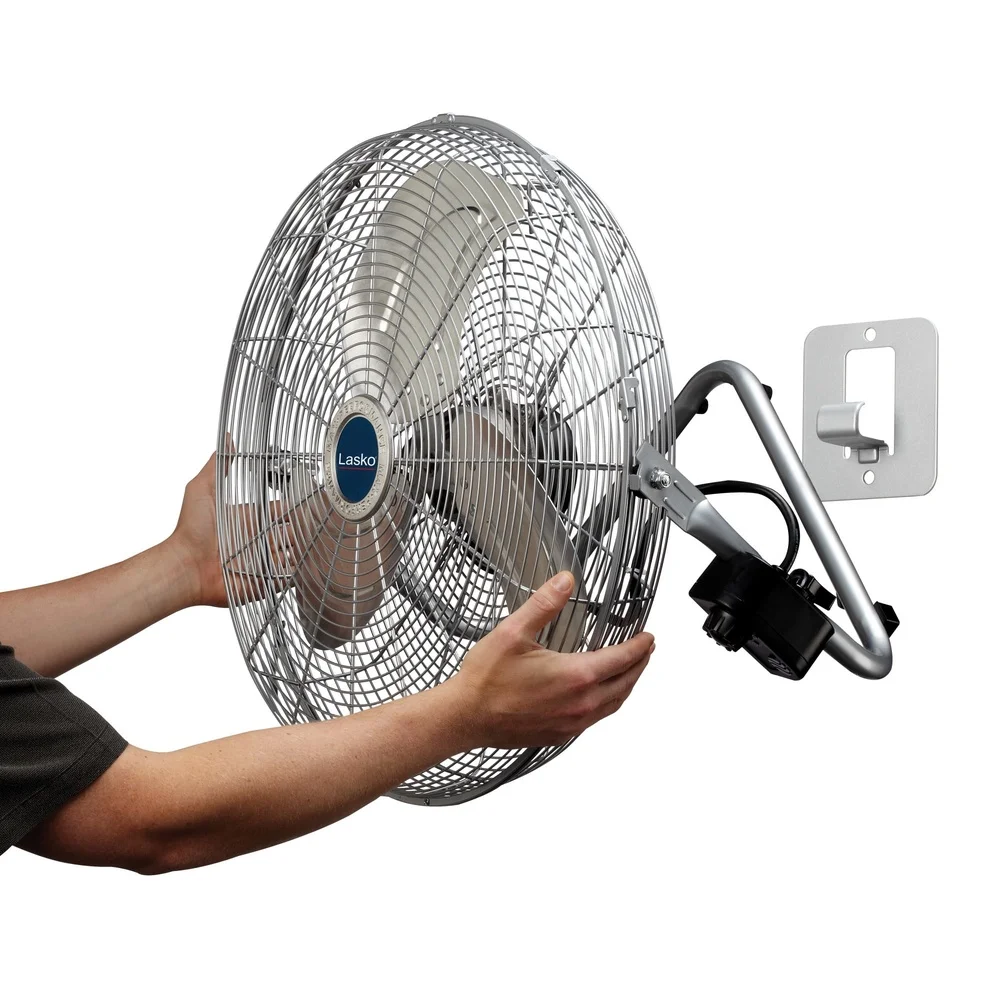 High Velocity Floor and Wall Mount Fan with Pivoting Head 3 Speed Metal Blades Ideal Garage Workshop Home Use