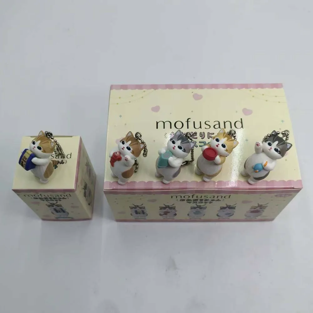 Mofusand Kawaii القط المفاتيح صندوق أعمى لطيف أنيمي الشكل قلادة لعبة حامل نمط عمل الشكل مع تشكل الطعام تحصيل هدية #6