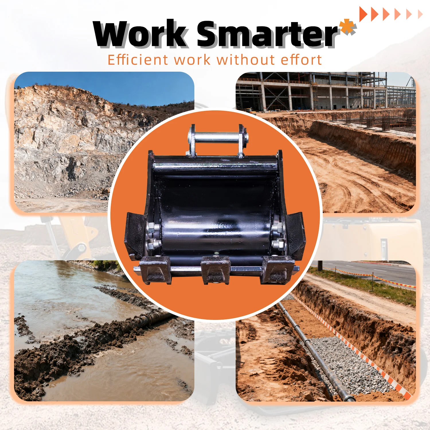 أجزاء حفارة 300 مللي متر دلو ذو أسنان ضيقة 1-1.8T مرفقات حفارة لتطبيقات مختلفة