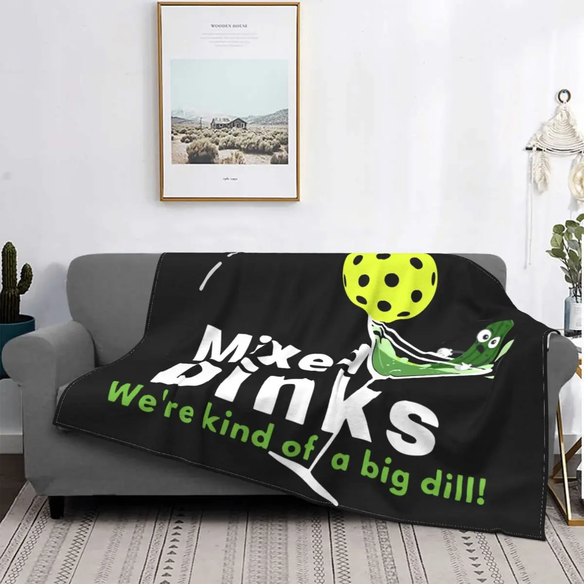 

Mixed Dinks Pickleball Martini Flannel Blankets Customized Throw Blankets for Home Bedspread