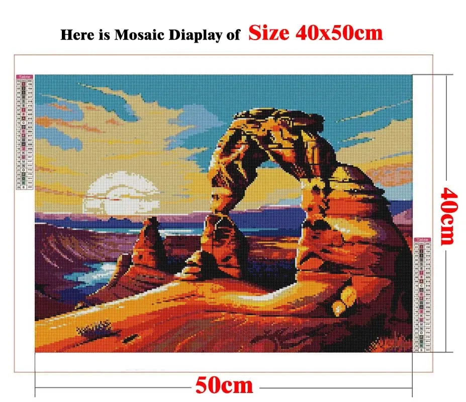 5D DIY Diamond Painting AB Stones Delicate Arch Landscape,Full Square New Embroidery Iconic Landmark Mosaic Handicraft Decor