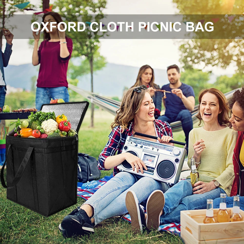 Thermal Lunch Bag Portable Camping Storage Bag Lightweight Thermal Cooler Bags Folding Thermal Bag For Food Camping Supplies