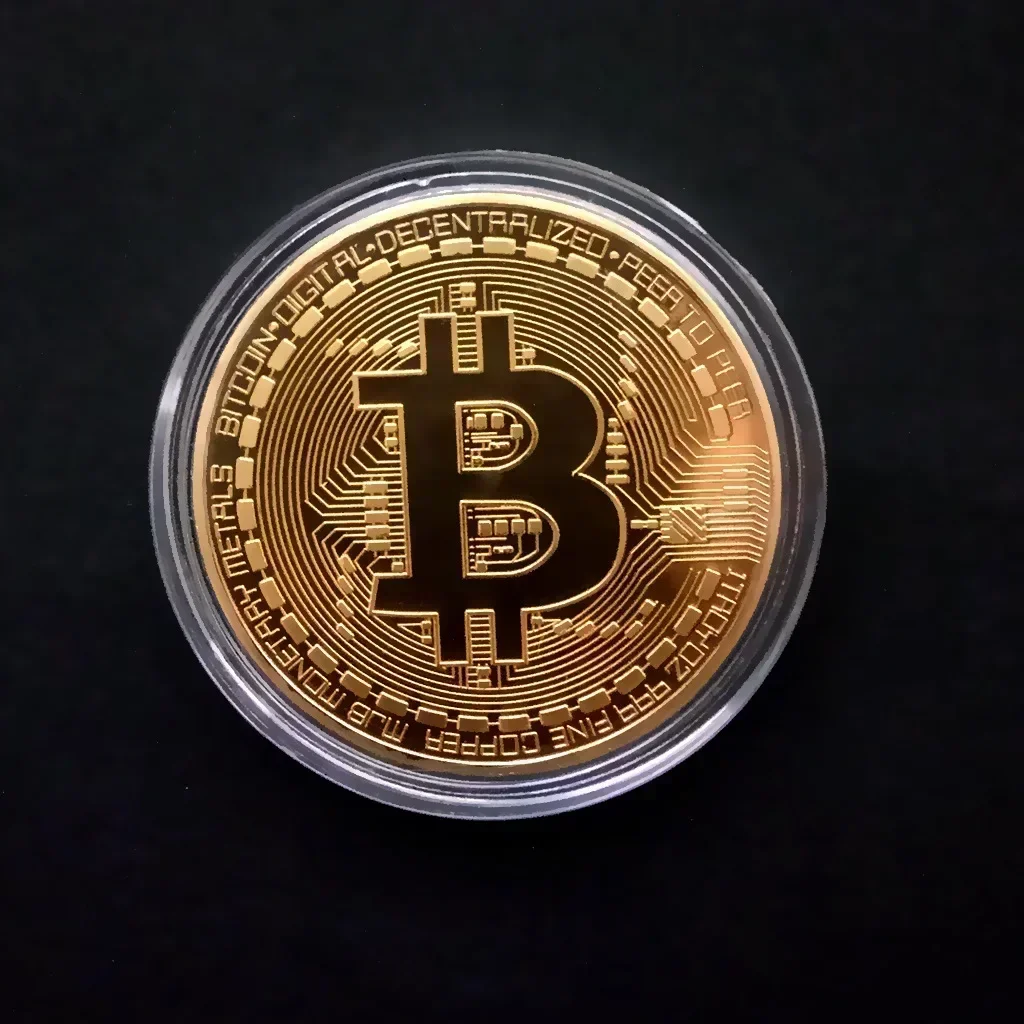 Bitcoin Coin Gold Plated  Collectible Art Collection Gift Physical Commemorative Casascius Bit BTC Metal Antique Imitation