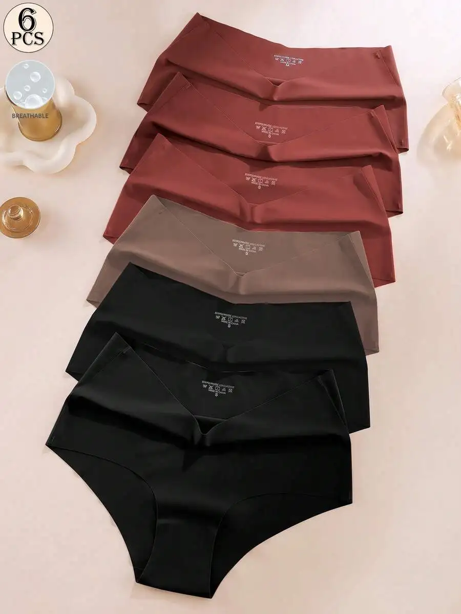

6 Pcs High Waist Seamless Briefs For Women Breathable Soft Comfortable Underwear