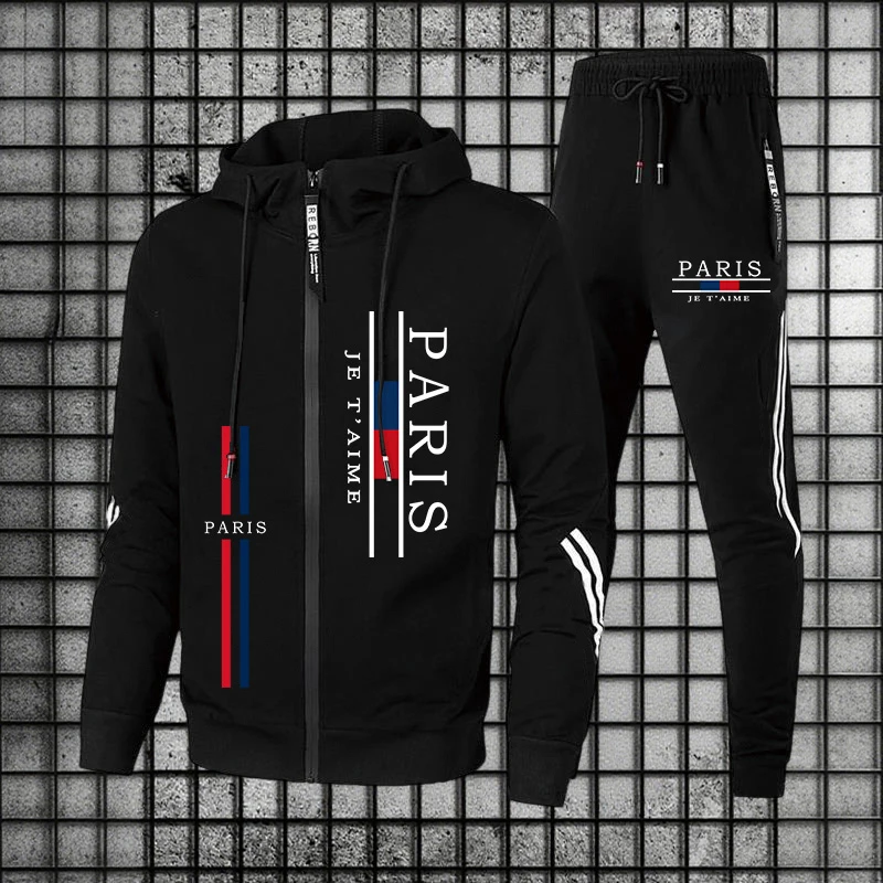

Barcelona Print Men's Tracksuit Zip-up Hoodie Black Sweatpants Fall Winter Daily Casual Sporty Jogger Set Gym Fitness Sportswear