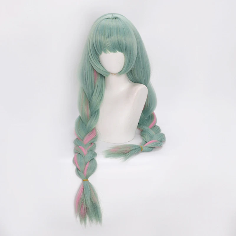 Juego Wuthering Waves Phrolova Cosplay peluca chica verde claro trenzado pelo largo pelucas sintéticas resistentes al calor accesorio de Halloween