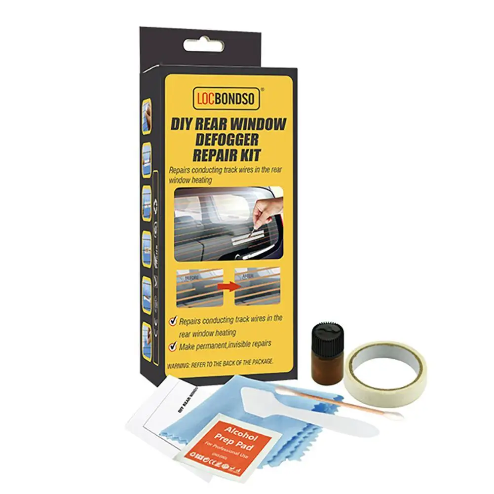 Janela traseira do carro Defogger Repair Kit, DIY Reparação Rápida, grade riscada, linhas de aquecedor, vidro quebrado, X3Y6