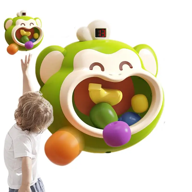 Kids Sports Toys Basketball Balls Toys For Boys Girls Bobblehead Monkey Basketball Hoop With Fruit Accessories Indoor Games