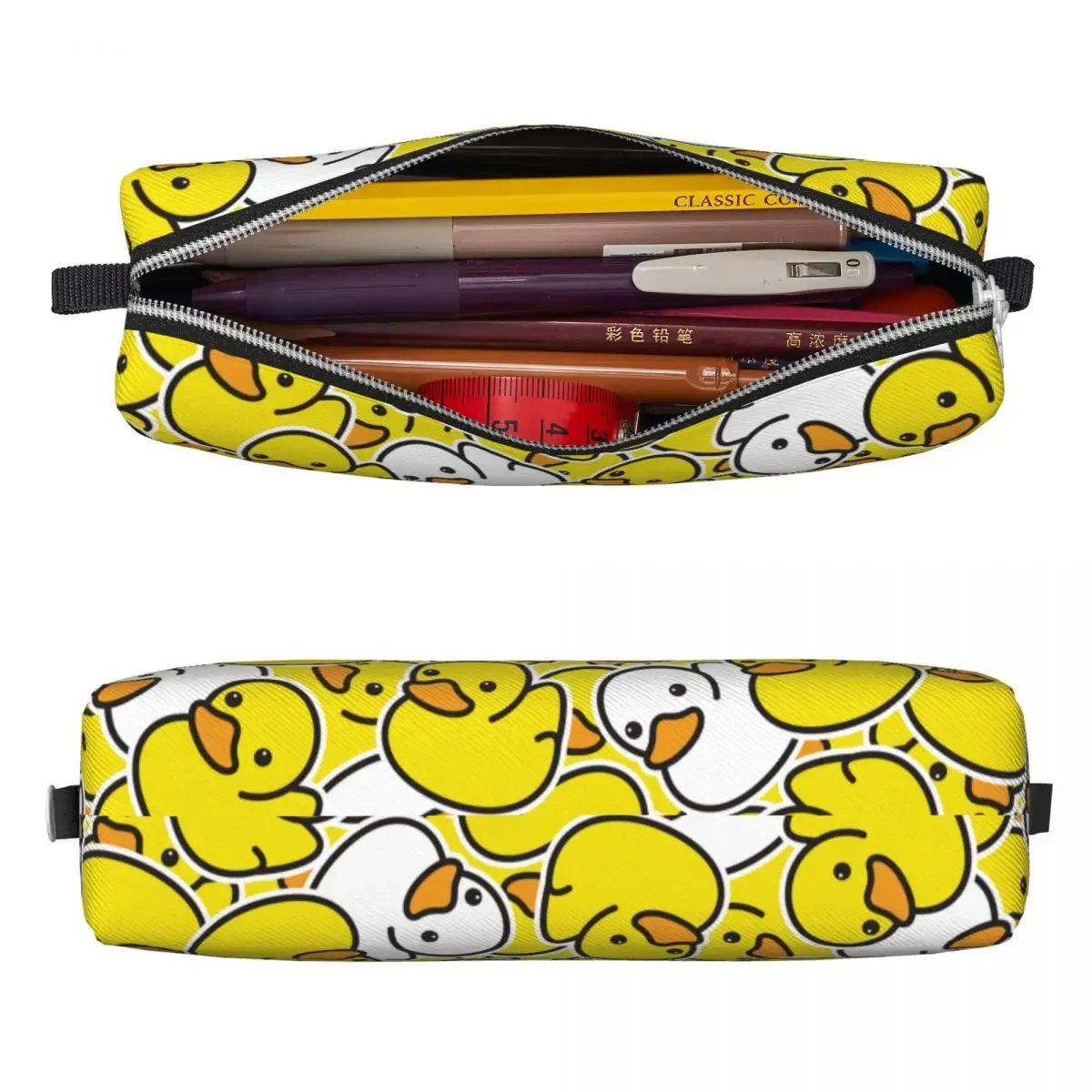 Classic Ducky Cartoon Duck Rubber Pattern Pencil Cases Pencilcases Pen for Girl Boy Bags Students School Gifts Accessories