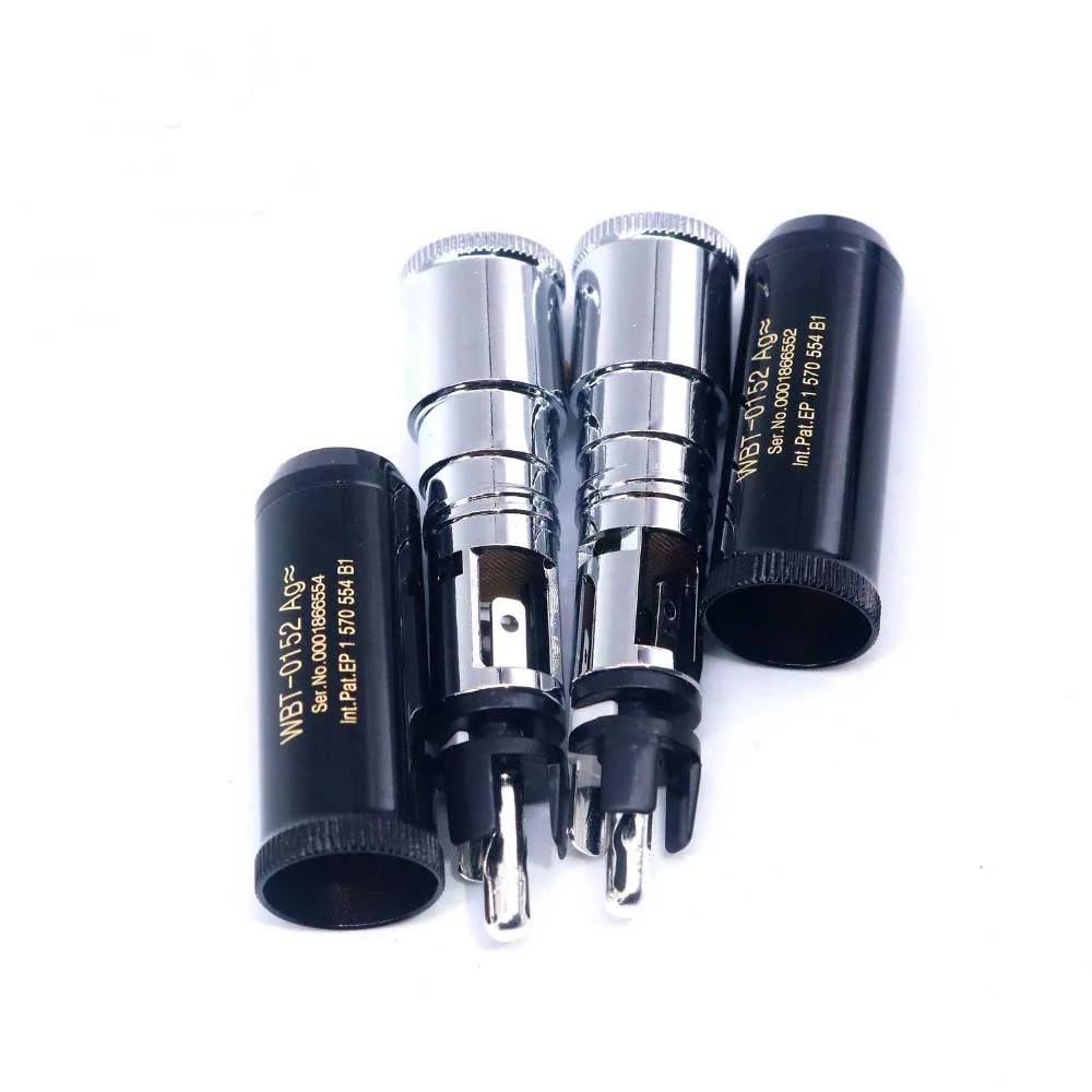 Audio 0152AG Hi-End HIFI DIY Silver Plated Male Audio RCA Plugs Connector Jack for Audio RCA Interconnector Cable Cord