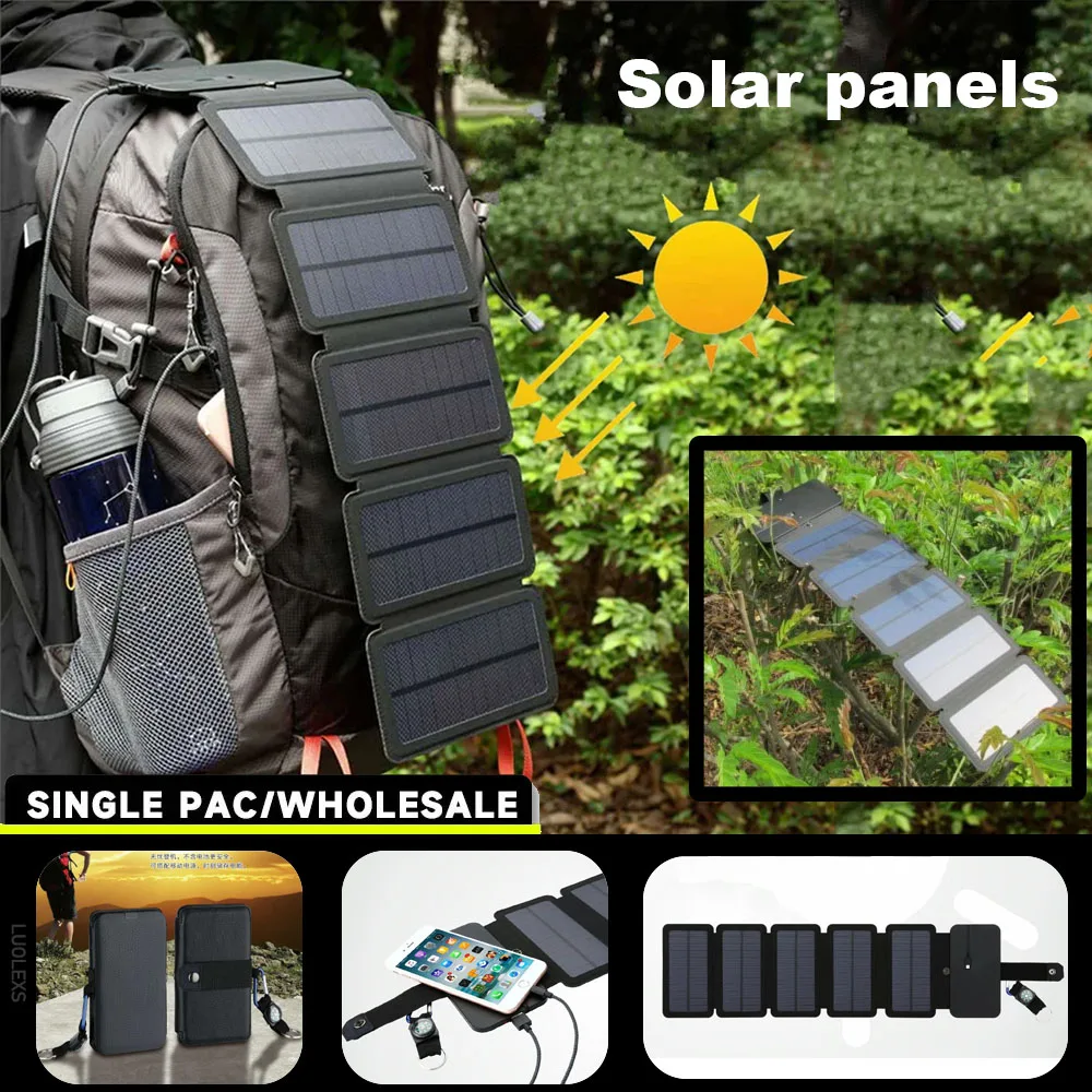 Outdoor Multifunctional Portable Solar Charging Panel Foldable 5V 1A USB Output Device Camping Tool High Power Output