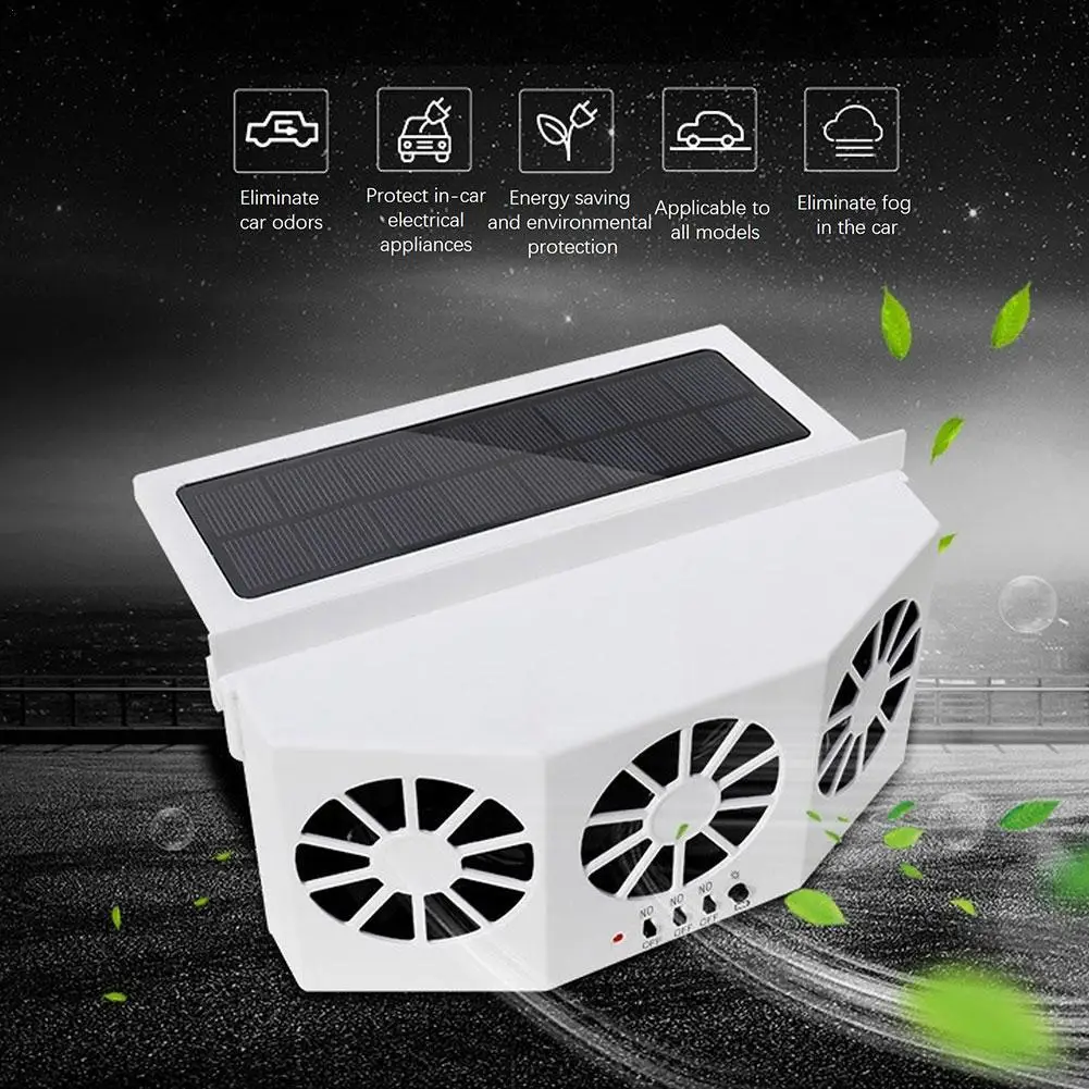 

Car Window Vent Fan Quiet Solar Exhaust Fan Air Circulation Fan Solar Charging Auto Ventilation Fan 2.4V Cooling Fan For Vehicle