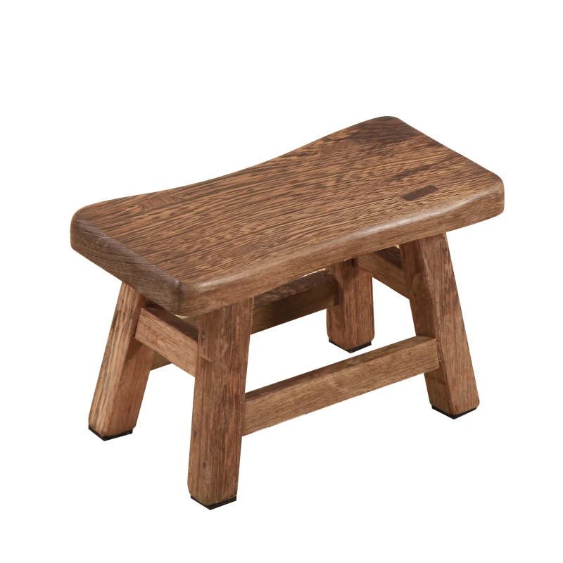 Taburete de baño de madera de ala de pollo, banco pequeño de madera maciza, mini taburete chino para el hogar, sala de estar para bebés y adultos,