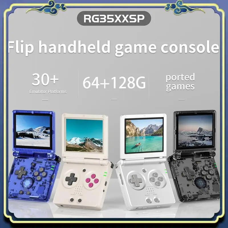 

Portable Handheld Game Console For AMPOWN RG35XXSP Retro PSP Game Console Folding Flip Cover Wireless Game Console
