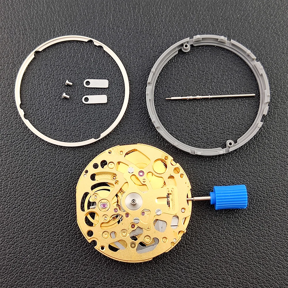 

NH71 movement Golden skeletonized mechanical Automatic movement 24 Jewels High-precisiontimekeeping 3 hands NH71A watch movement