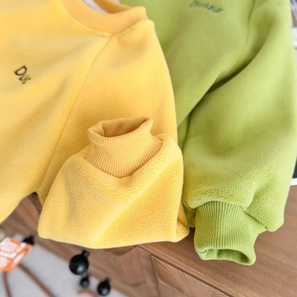 2026 Neuer Herbst Kinder Fleece-Sweatshirt Baby Jungen Mädchen Niedlicher 3D-Plüsch-Tier-Applikation Pullover Kinder Rundhals Langarm-Oberteil – Detail 13