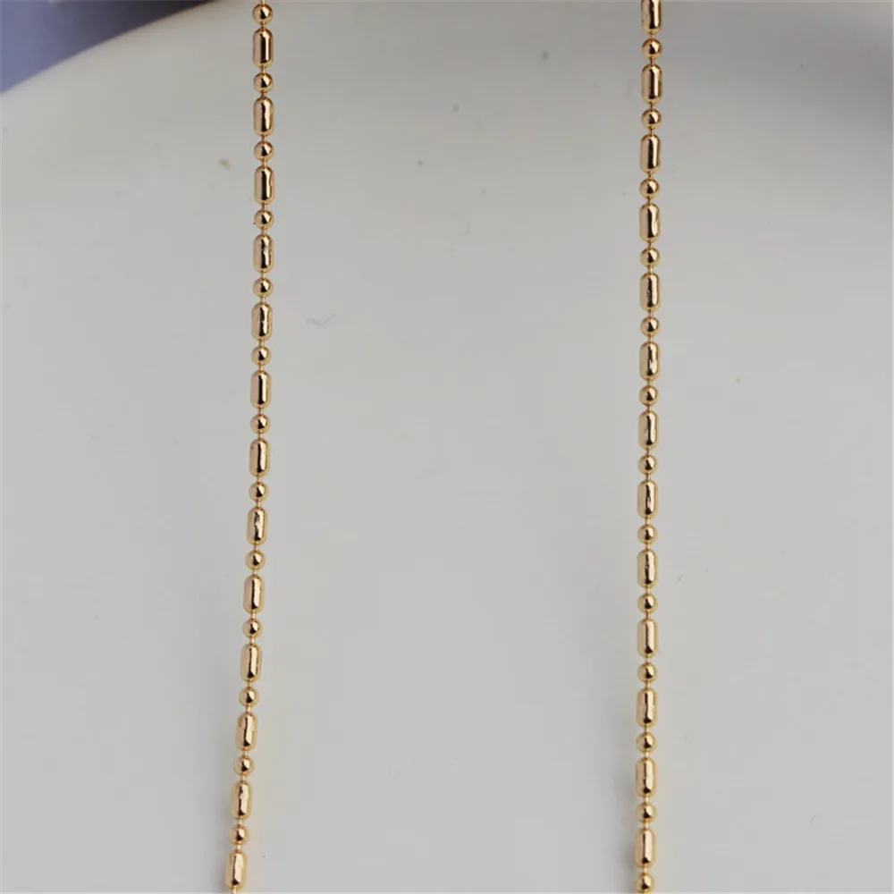 Millet Double Chain Work in Progress, DIY Thin Chain, Loose Chain, 1 Meter, 14K Gold, 1.5mm