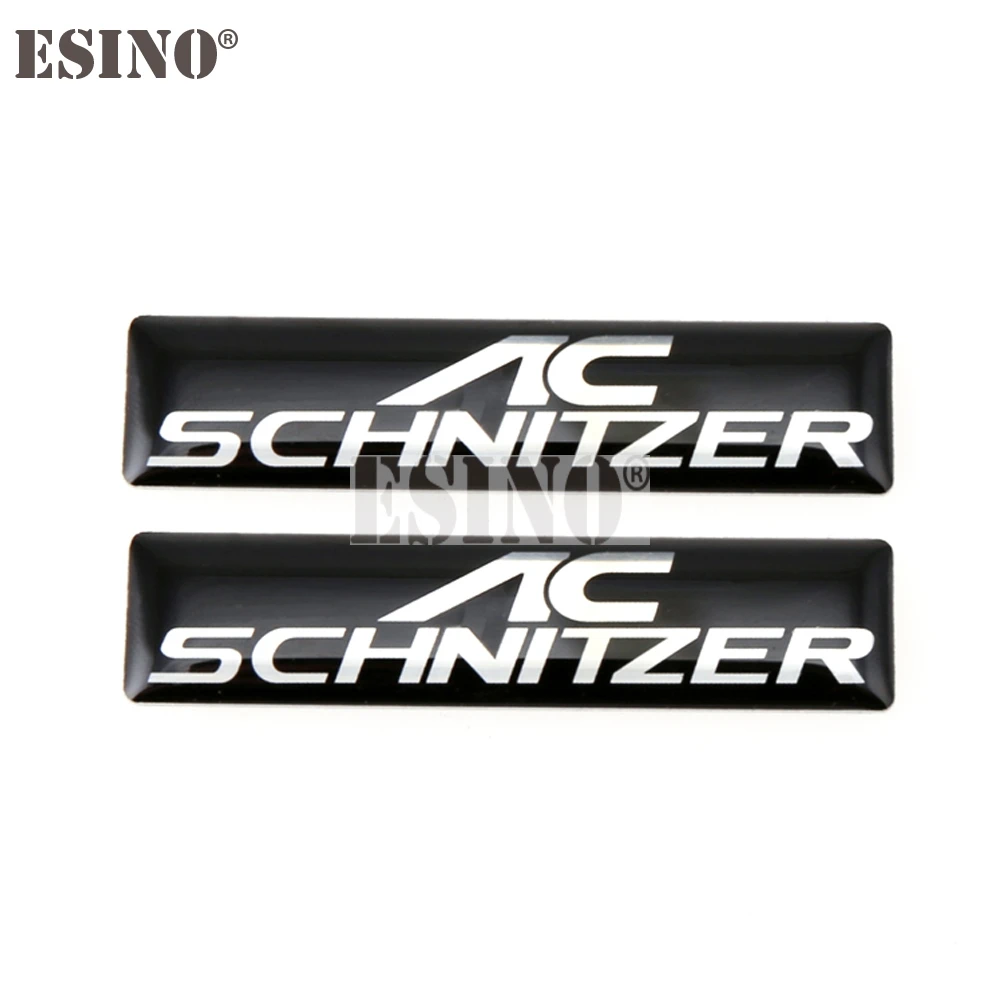 2 x 3D Car Styling Aluminum Glue Decal Car Trunk Emblem Car Accessories Adhesive Badge for AC Schnizer