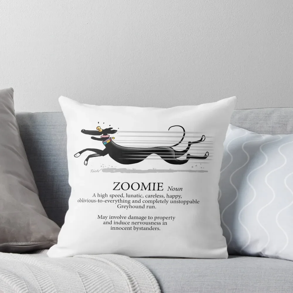 Greyhound Zoomie Throw Pillow christmas pillow case luxury decor Pillows Aesthetic pillow