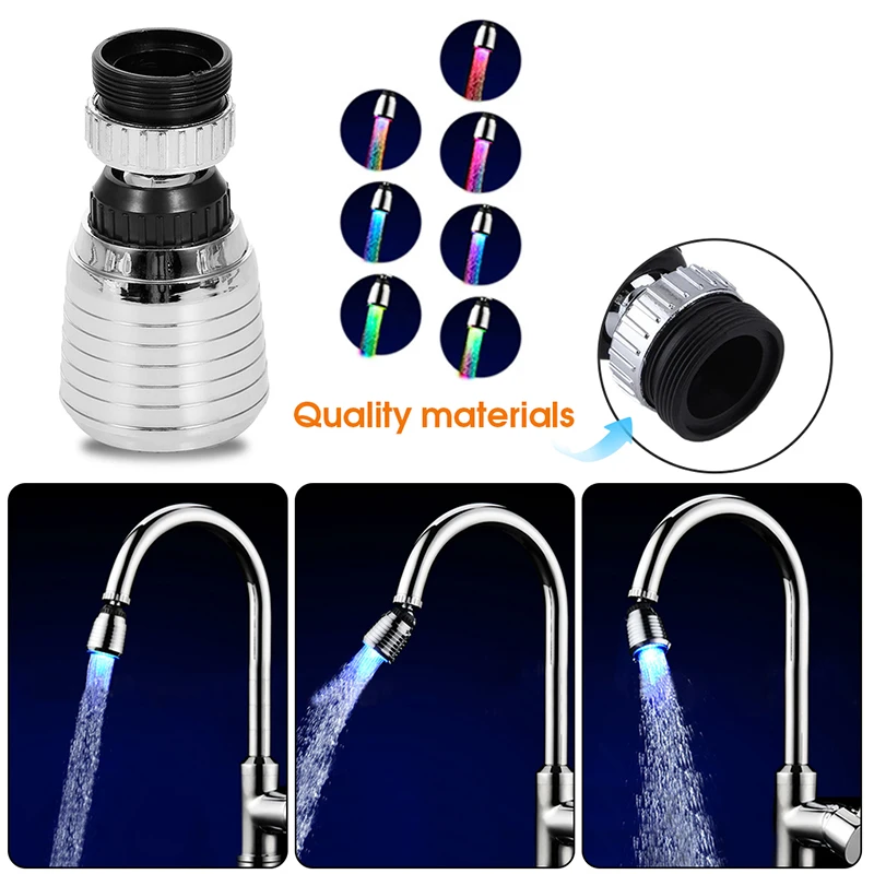 Water Faucet Night Light Lamp Sensor Hydropower Led Lights Shower Head Rotatable Night Lights For Bathroom Multiple Color