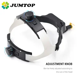 JUMTOP Dental Wireless Head Lamp Surgical Headlight for Binocular Loupes Brightness Ajustable
