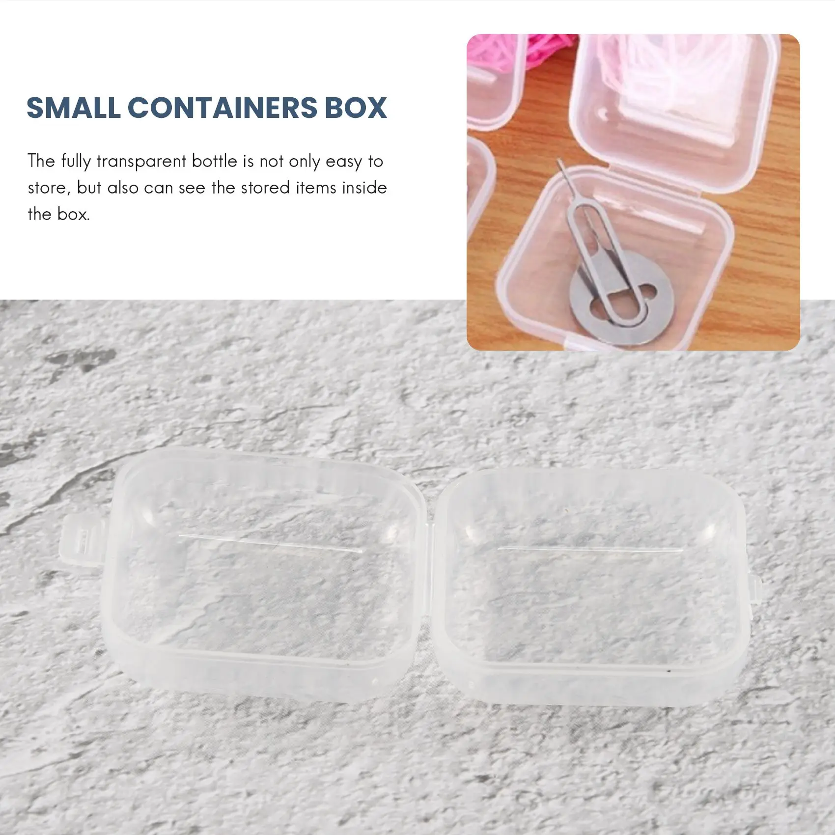 A93E-24Pcs Small Clear Plastic Beads Storage Containers Box With Hinged Lid For Storage Of Small Items Crafts Hardware